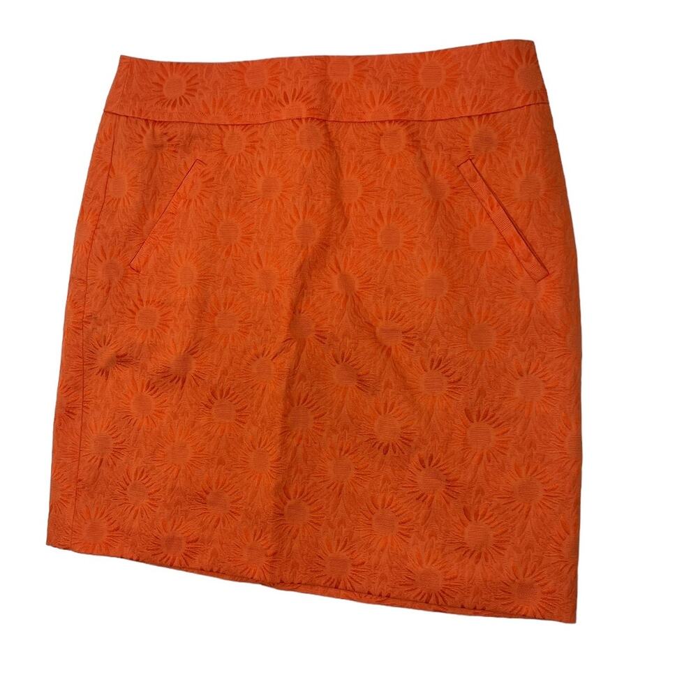 POSTMARK ANTHROPOLOGIE Orange Floral Print Mini Skirt SZ 4